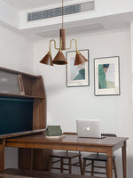 Bravik Wood Chandelier – Modern Brass & Wood Pendant Light