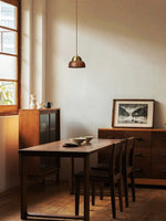 Bravon Wood Dome Pendant Light with Brass Accent