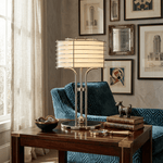 Bravon Linear Cage Table Lamp – Modern Brass Accent Lighting for Living Room & Bedroom