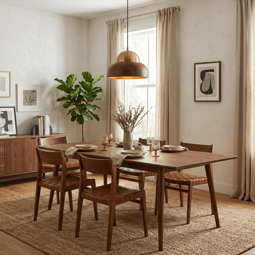 Bravon Wood Dome Pendant Light with Brass Accent