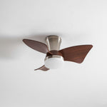 Breeze Lux Ceiling Fan Light with LED – Modern Brushed Gold & Walnut Finish