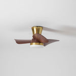 Breeze Lux Ceiling Fan Light with LED – Modern Brushed Gold & Walnut Finish