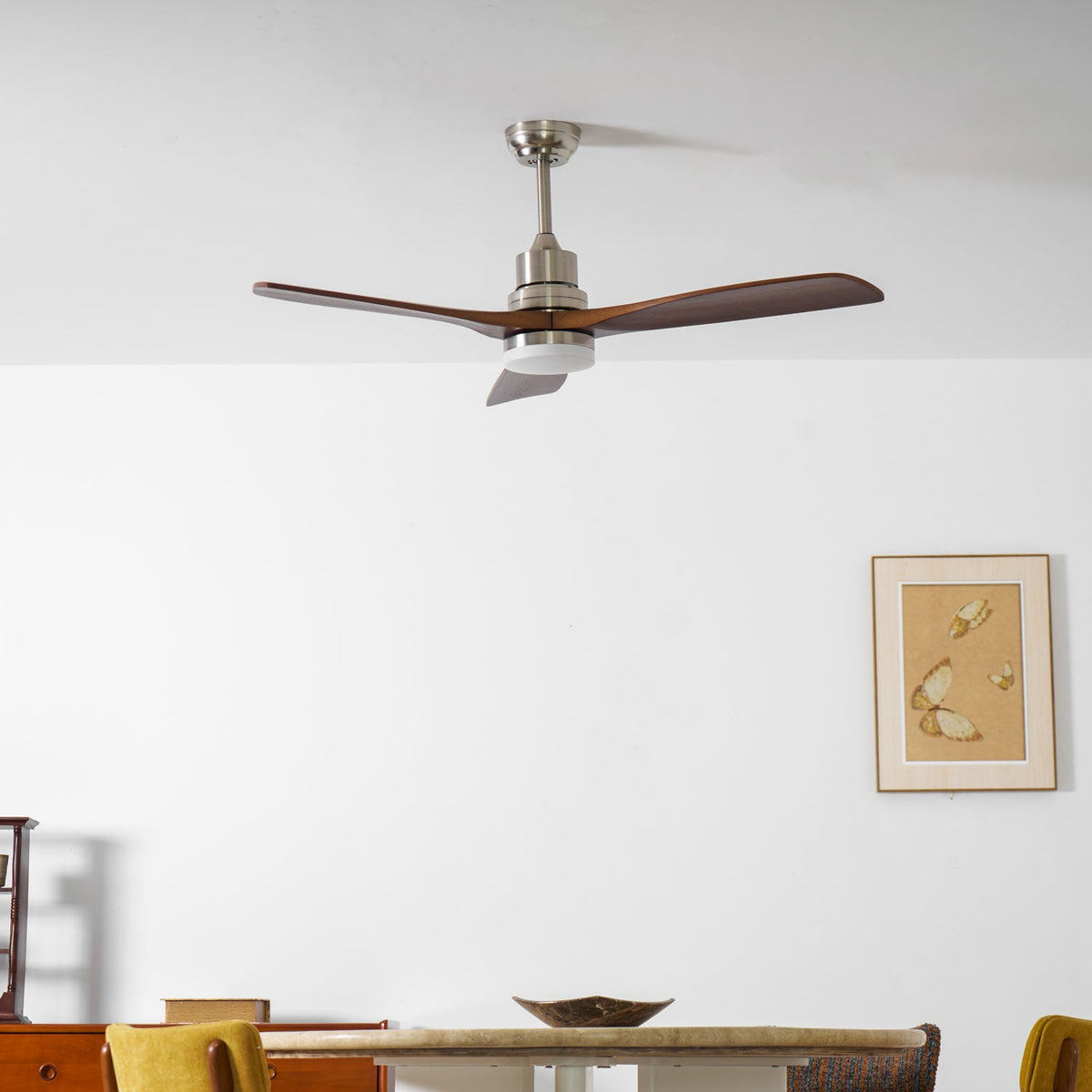 Breeze Master Wooden Ceiling Fan with Integrated LED Light, 48" and 52" Options