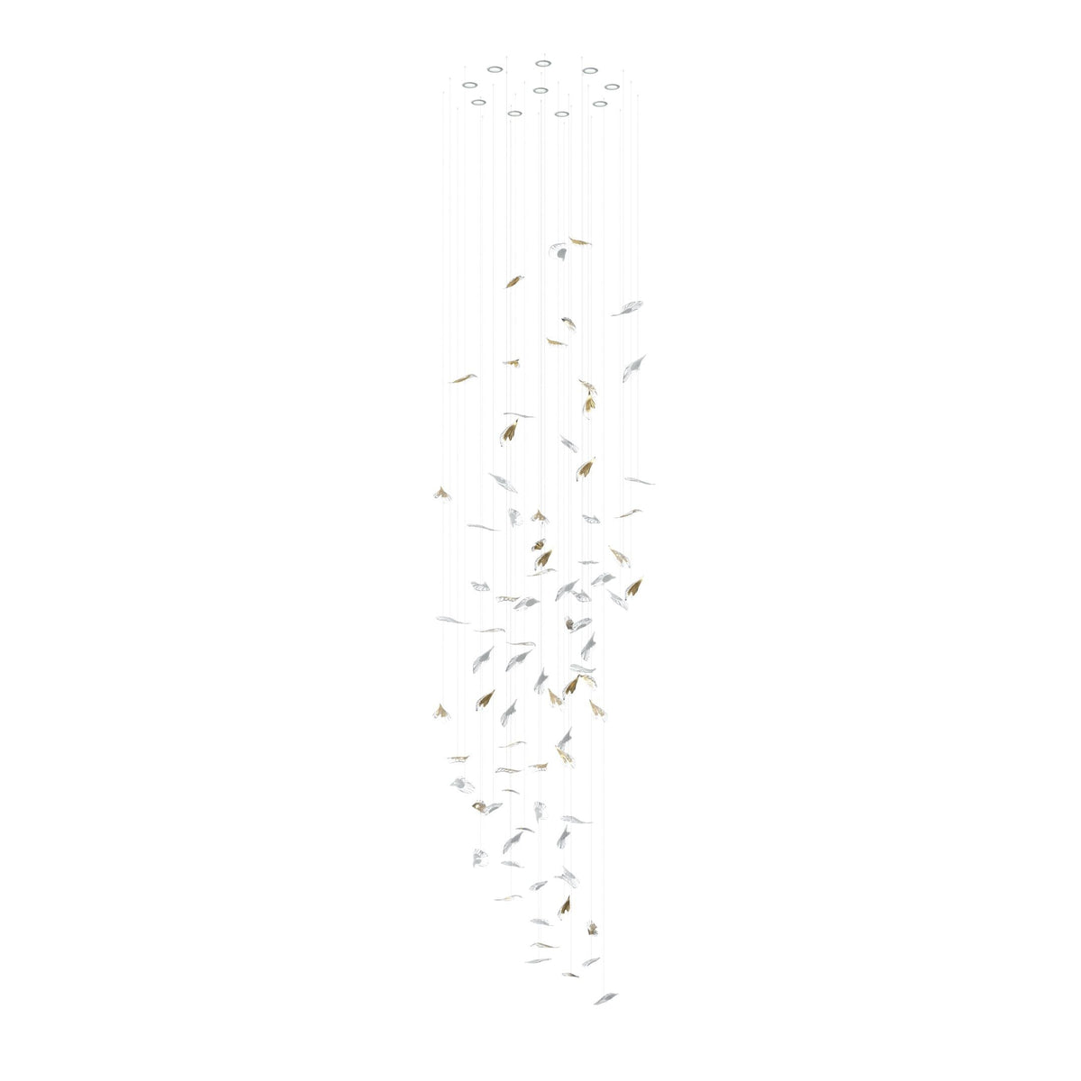 Breezeleaf Crystal Chandelier – Modern Handblown Glass Pendant Light for Dining Room and Living Room
