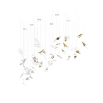 Breezeleaf Crystal Chandelier – Modern Handblown Glass Pendant Light for Dining Room and Living Room