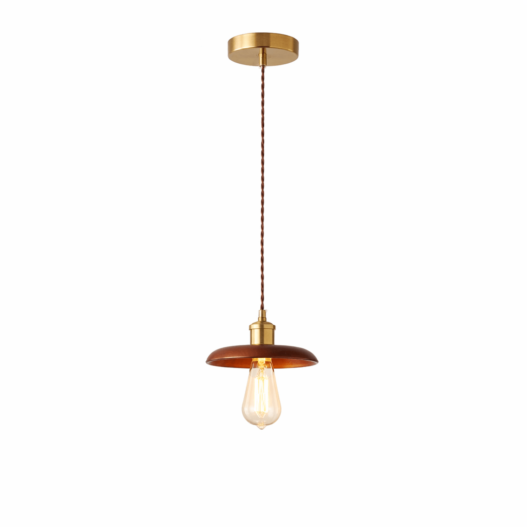 Brenton Arch Wood & Brass Pendant Light for Dining and Kitchen
