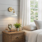 Bridgemont Wall Sconce — Modern Brass & Ceramic Wall Light for Bedroom, Living Room