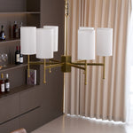Brass Chandelier with Fabric Shades – Modern Luxury Lighting for Dining and Living Rooms