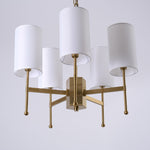 Brass Chandelier with Fabric Shades – Modern Luxury Lighting for Dining and Living Rooms