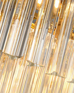 Brinicle Crystal Chandelier in Brass Finish, Modern Tiered Spiral Pendant Light