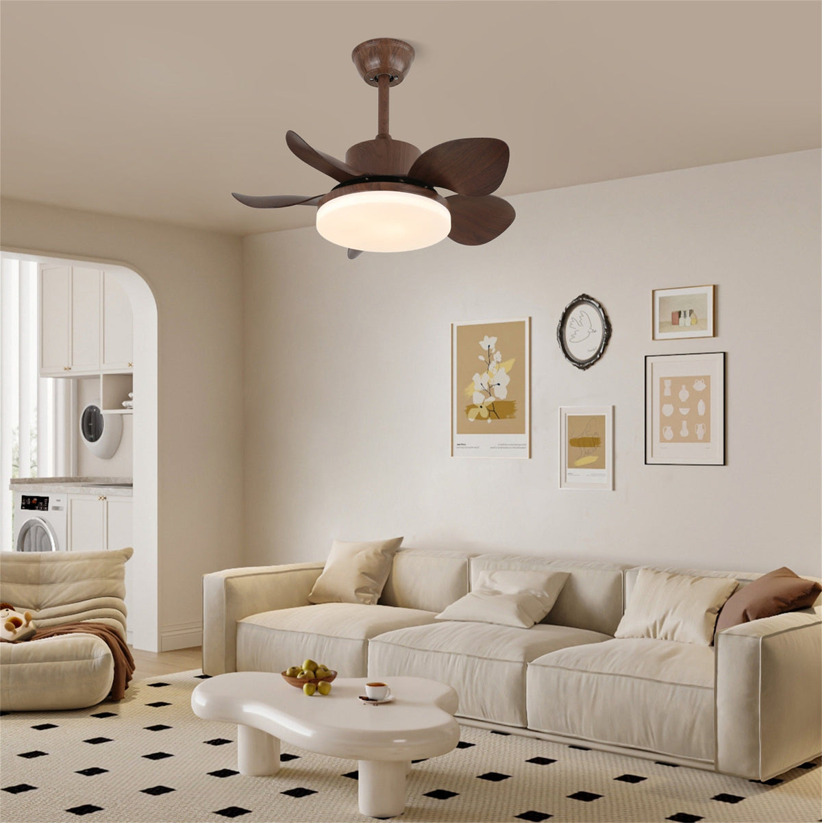 Terra Walnut Ceiling Fan with Integrated LED Light