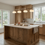 Brixton Oar Linear Pendant Light – Modern Wood & Brass Kitchen Island Lamp