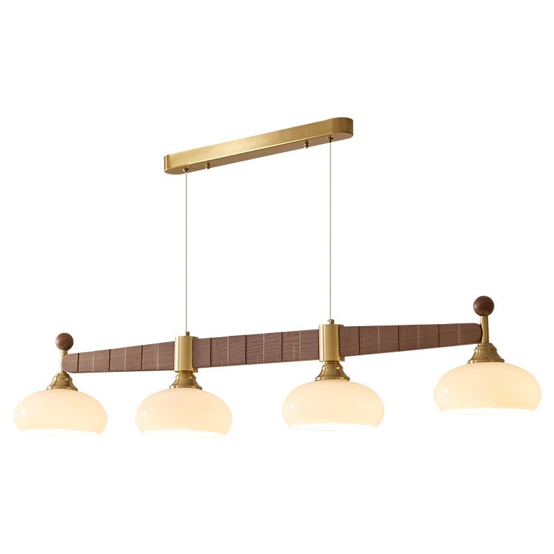 Brixton Oar Linear Pendant Light – Modern Wood & Brass Kitchen Island Lamp
