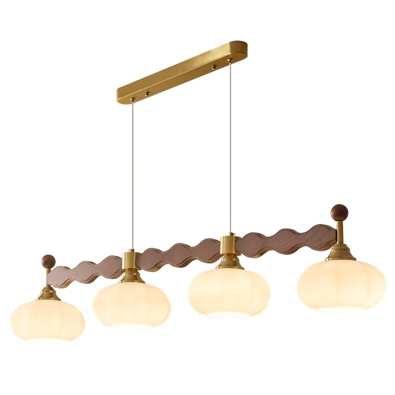 Brixton Oar Linear Pendant Light – Modern Wood & Brass Kitchen Island Lamp