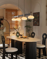 Brixton Oar Linear Pendant Light – Modern Wood & Brass Kitchen Island Lamp