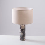 Ardena Marble Table Lamp with Linen Shade for Bedroom and Living Room