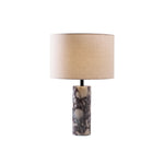 Ardena Marble Table Lamp with Linen Shade for Bedroom and Living Room