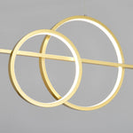Brooklyn Double Circle LED Chandelier in Gold for Dining Room and Living Space