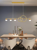 Brooklyn Double Circle LED Chandelier in Gold for Dining Room and Living Space