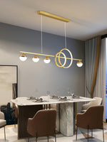 Brooklyn Double Circle LED Chandelier in Gold for Dining Room and Living Space