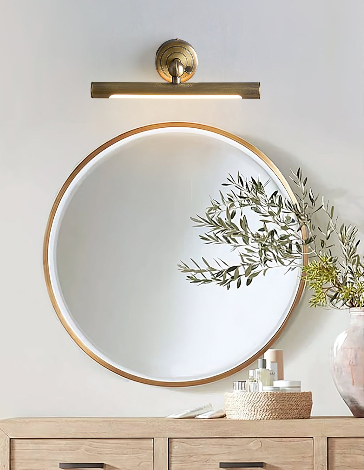 Brunelux Modern Brass LED Wall Sconce for Bathroom Vanity
