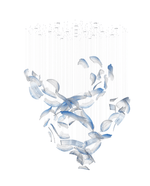 Brush Art Glass Chandelier — Sculptural Blue & Clear Glass Pendant Light