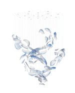 Brush Art Glass Chandelier — Sculptural Blue & Clear Glass Pendant Light