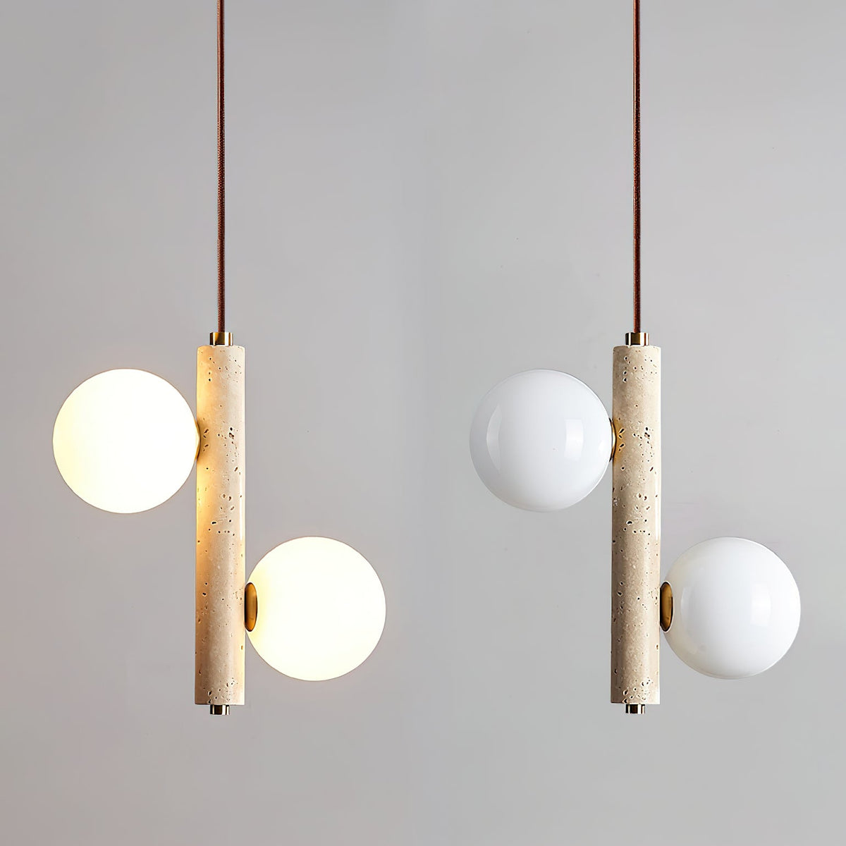 Yellow Travertine Ball Pendant Light – Modern Designer Chandelier