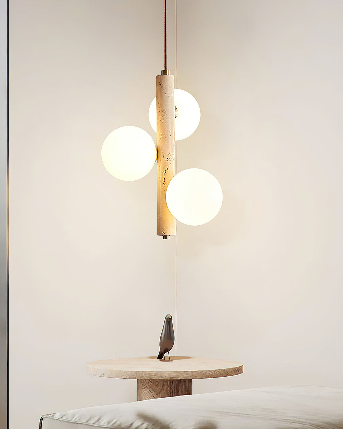 Yellow Travertine Ball Pendant Light – Modern Designer Chandelier