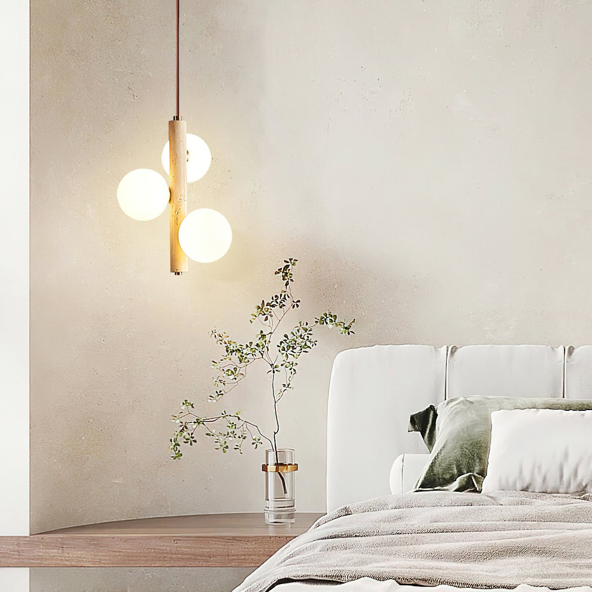 Yellow Travertine Ball Pendant Light – Modern Designer Chandelier