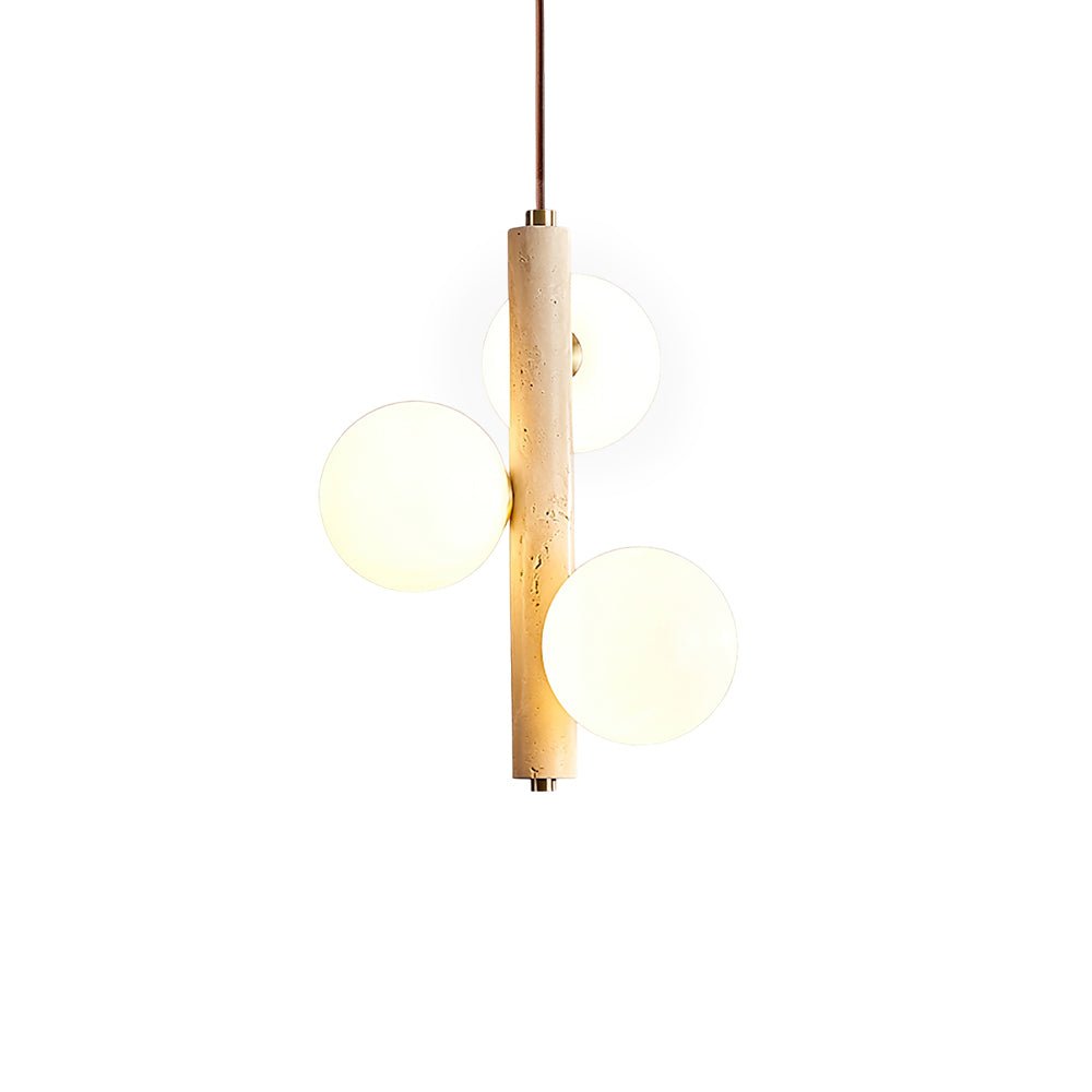 Yellow Travertine Ball Pendant Light – Modern Designer Chandelier