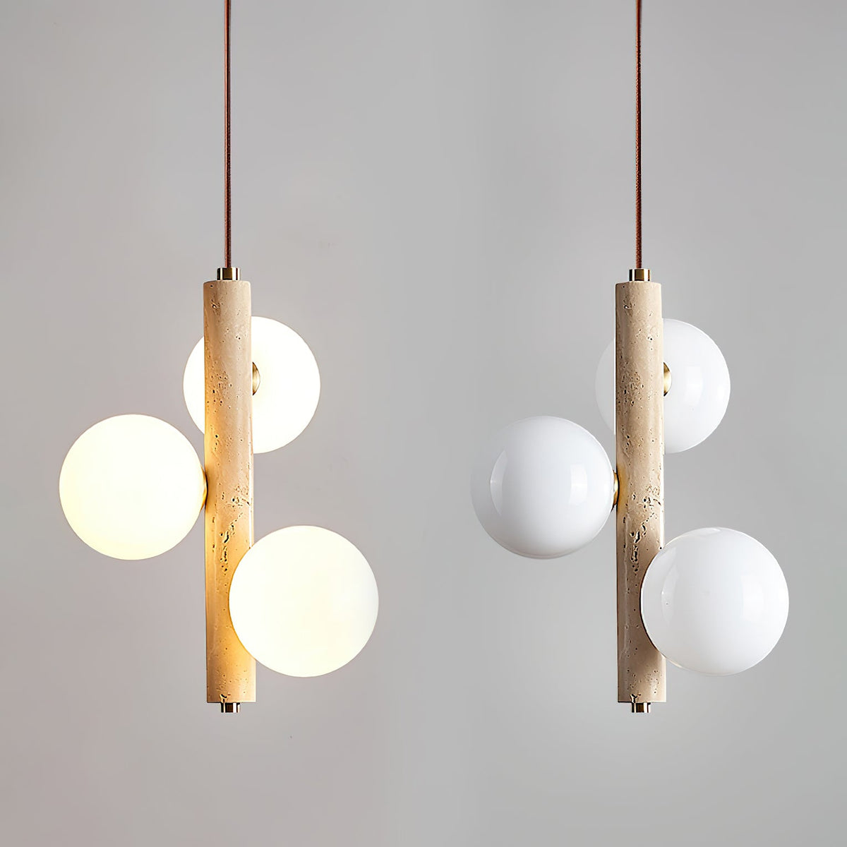 Yellow Travertine Ball Pendant Light – Modern Designer Chandelier