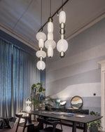 Candied Glass Combo Pendant Light – Artisan LED Multi-Shade Chandelier