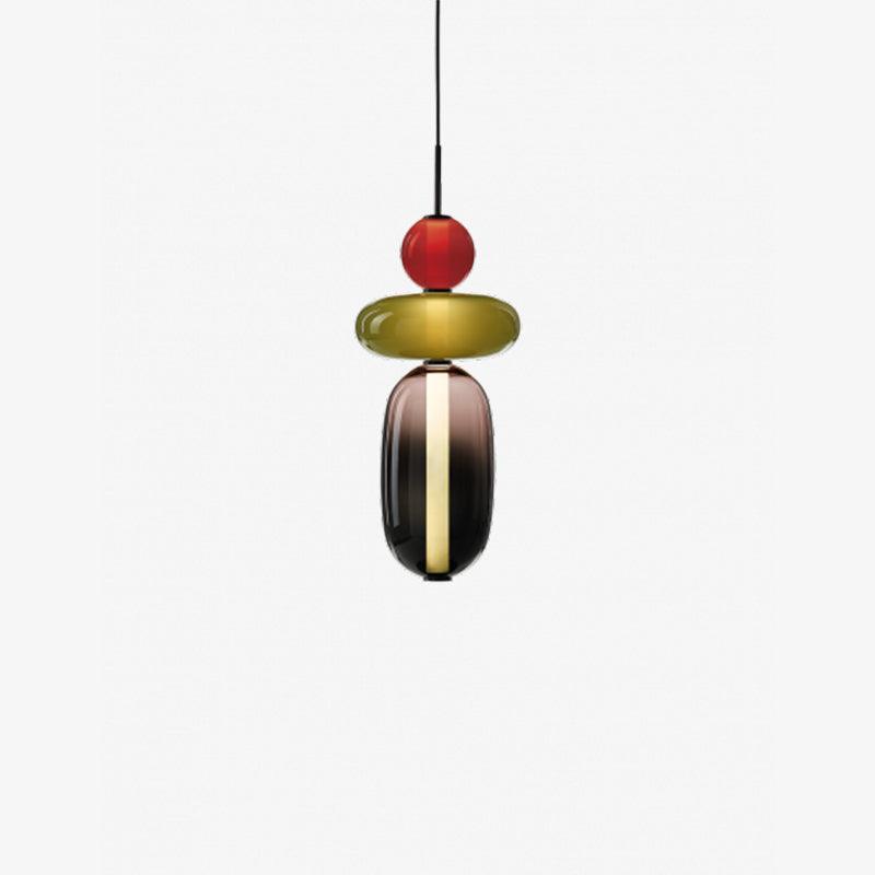 Candied Glass Combo Pendant Light – Artisan LED Multi-Shade Chandelier