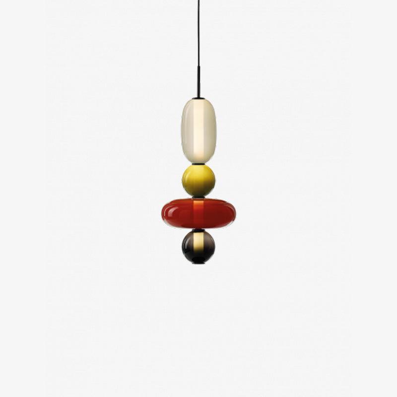 Candied Glass Combo Pendant Light – Artisan LED Multi-Shade Chandelier