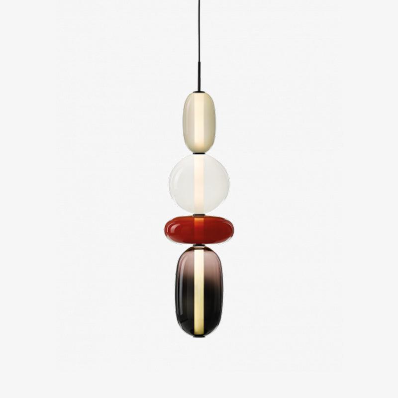 Candied Glass Combo Pendant Light – Artisan LED Multi-Shade Chandelier
