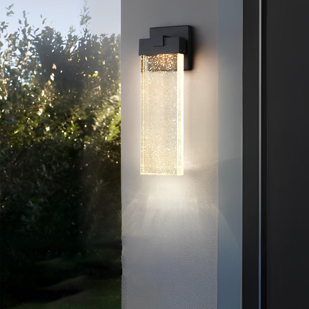 Rectangular Bubble Crystal Outdoor Wall Lamp Li002108
