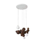 Bubble Wood Balls Chandelier – Modern Wooden LED Pendant Light