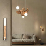 Bubble Wood Balls Chandelier – Modern Wooden LED Pendant Light