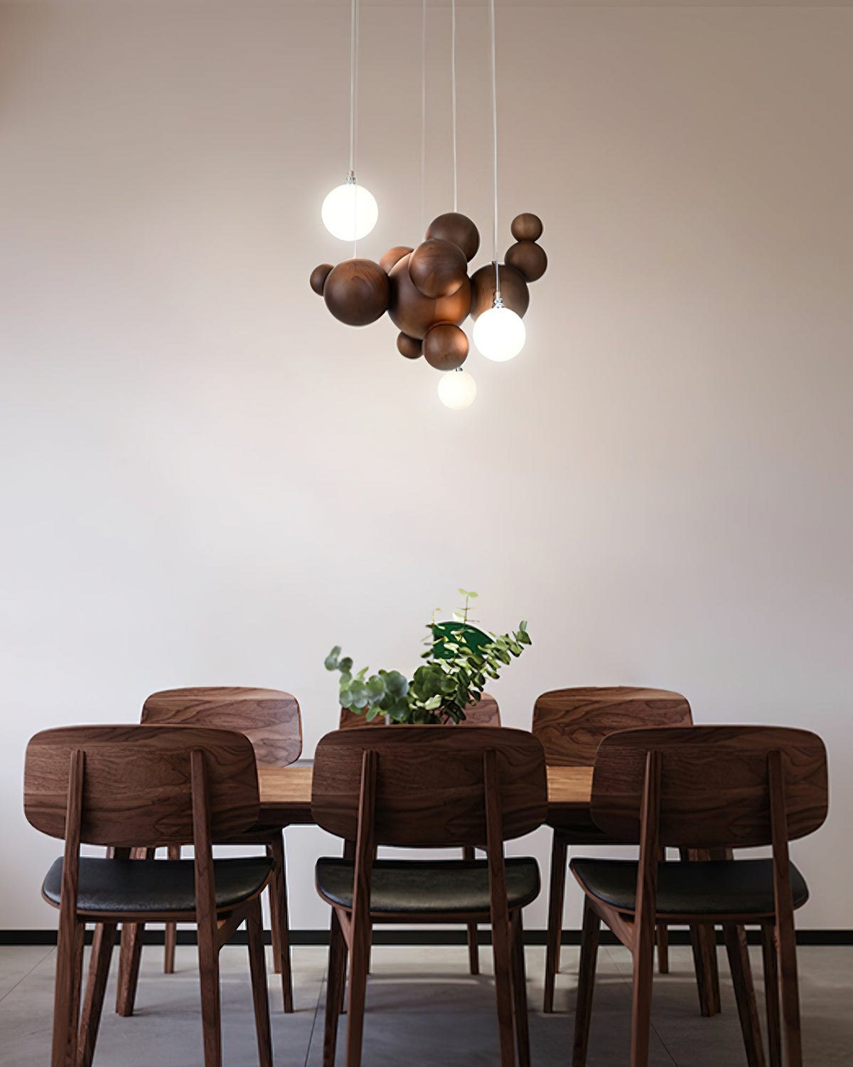 Bubble Wood Balls Chandelier – Modern Wooden LED Pendant Light