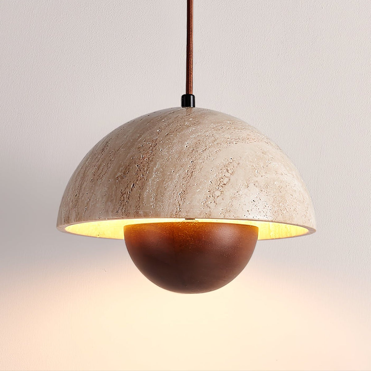Bud Travertine Pendant Light – Organic Modern LED Ceiling Lamp