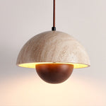 Bud Travertine Pendant Light – Organic Modern LED Ceiling Lamp