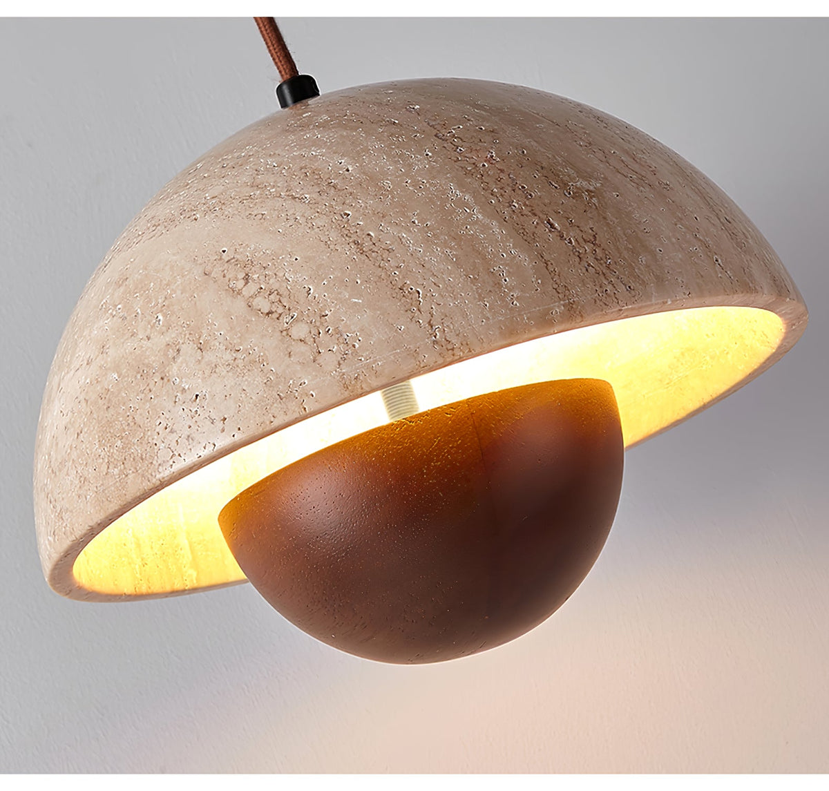 Bud Travertine Pendant Light – Organic Modern LED Ceiling Lamp