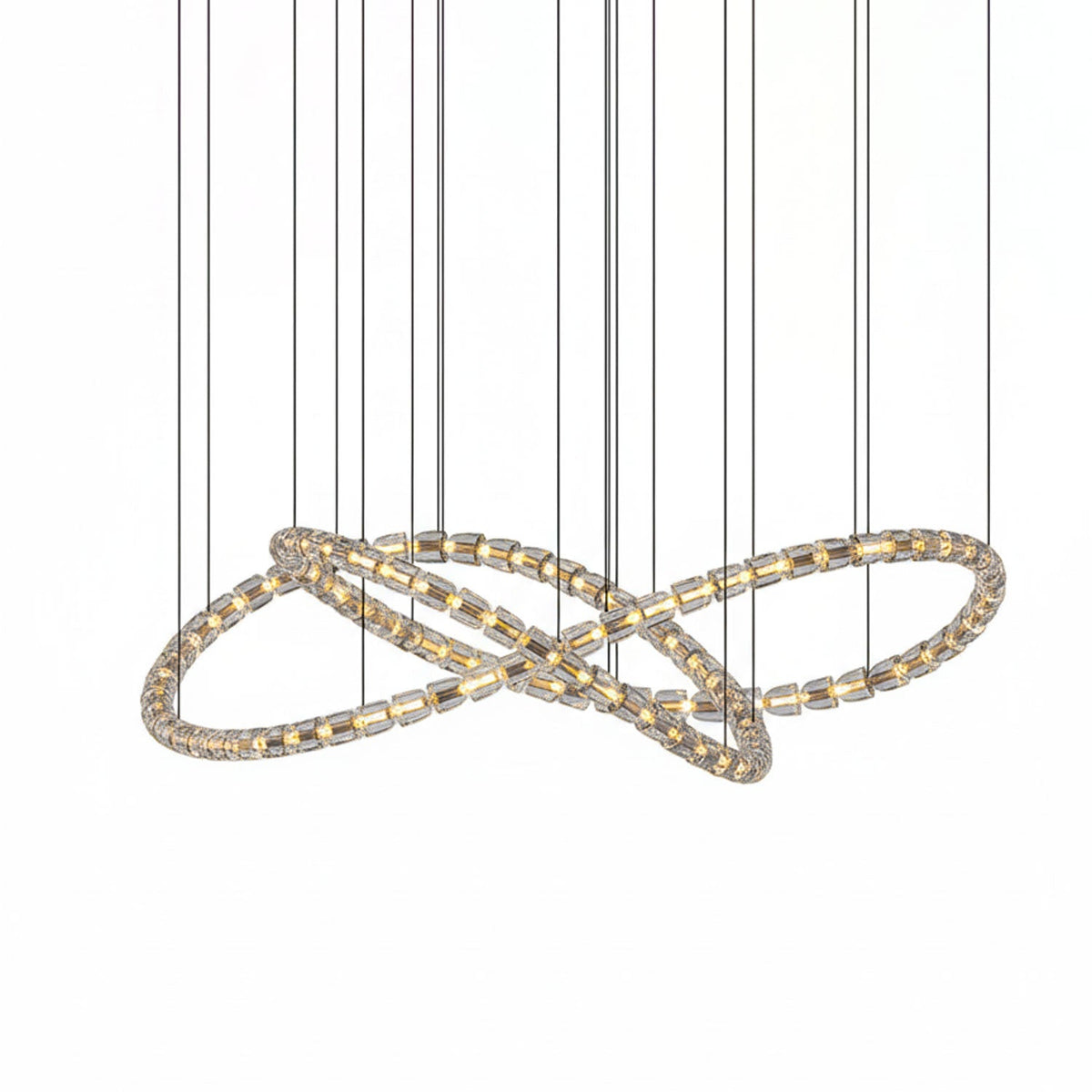 Gabriel Gold Crystal Chandelier – Sculptural LED Pendant for Modern Interiors