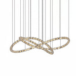 Gabriel Gold Crystal Chandelier – Sculptural LED Pendant for Modern Interiors