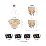 Crystal & Gold Layered Lighting Suite with Recessed Accents