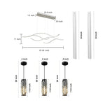 Modern Kitchen Lighting Bundle with Linear Chandelier, Crystal Pendants & Under Cabinet LED Light