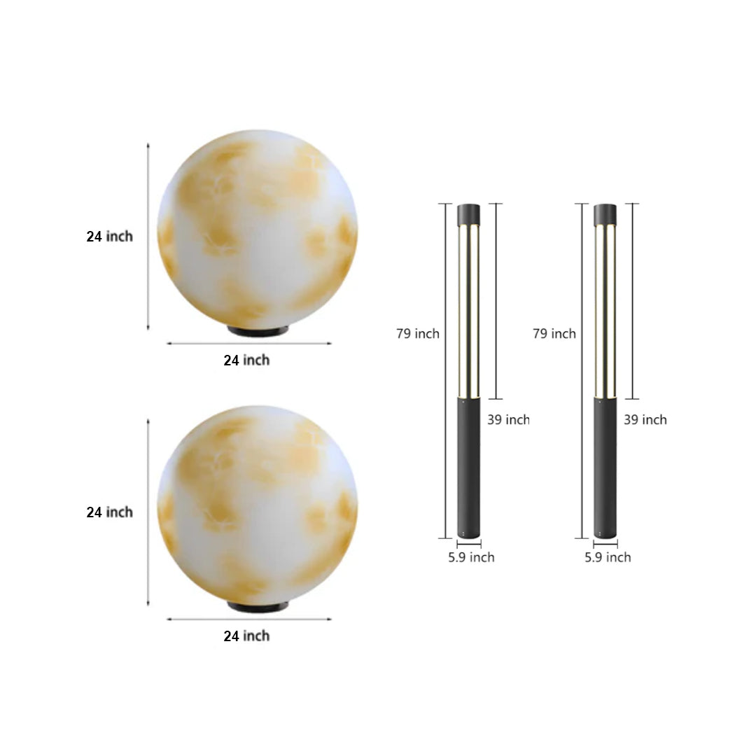 Modern Outdoor Pillar & Bollard Lighting Set for Pathways and Entryways