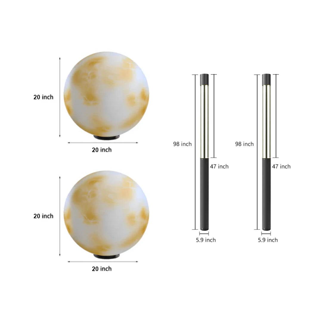 Modern Outdoor Pillar & Bollard Lighting Set for Pathways and Entryways