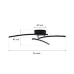 Aurelia Three-Arc LED Semi Flush Mount Ceiling Light in Black